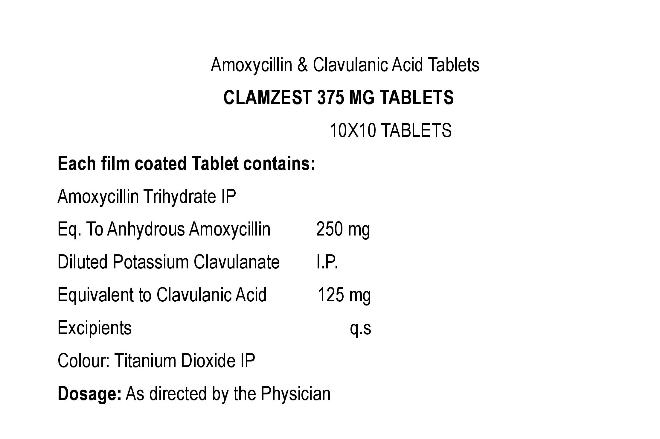 CLAMZEST 375 MG TABLET